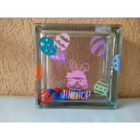 glasblok vierkant met gat